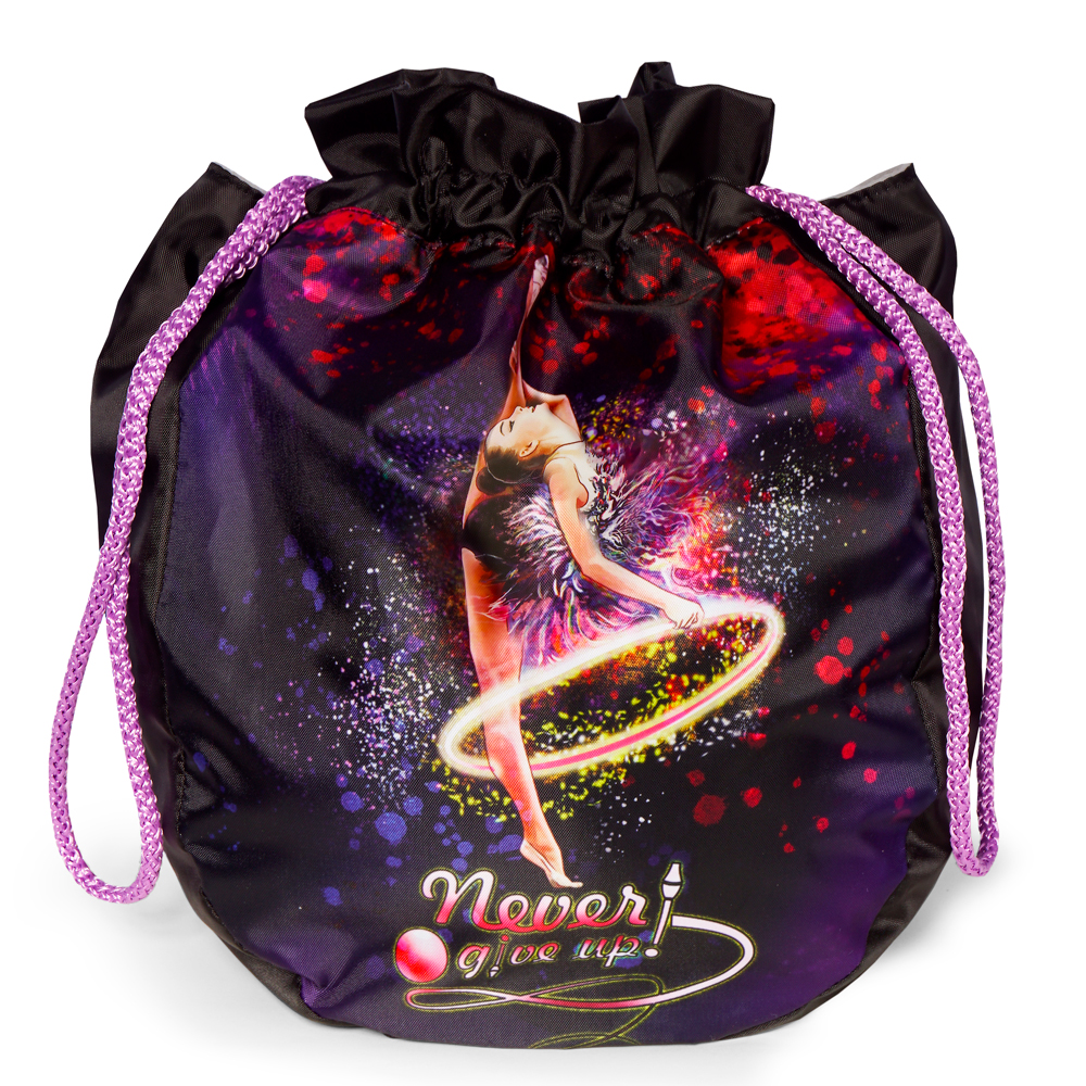 Cover for RG ball - Black with image of gymnast