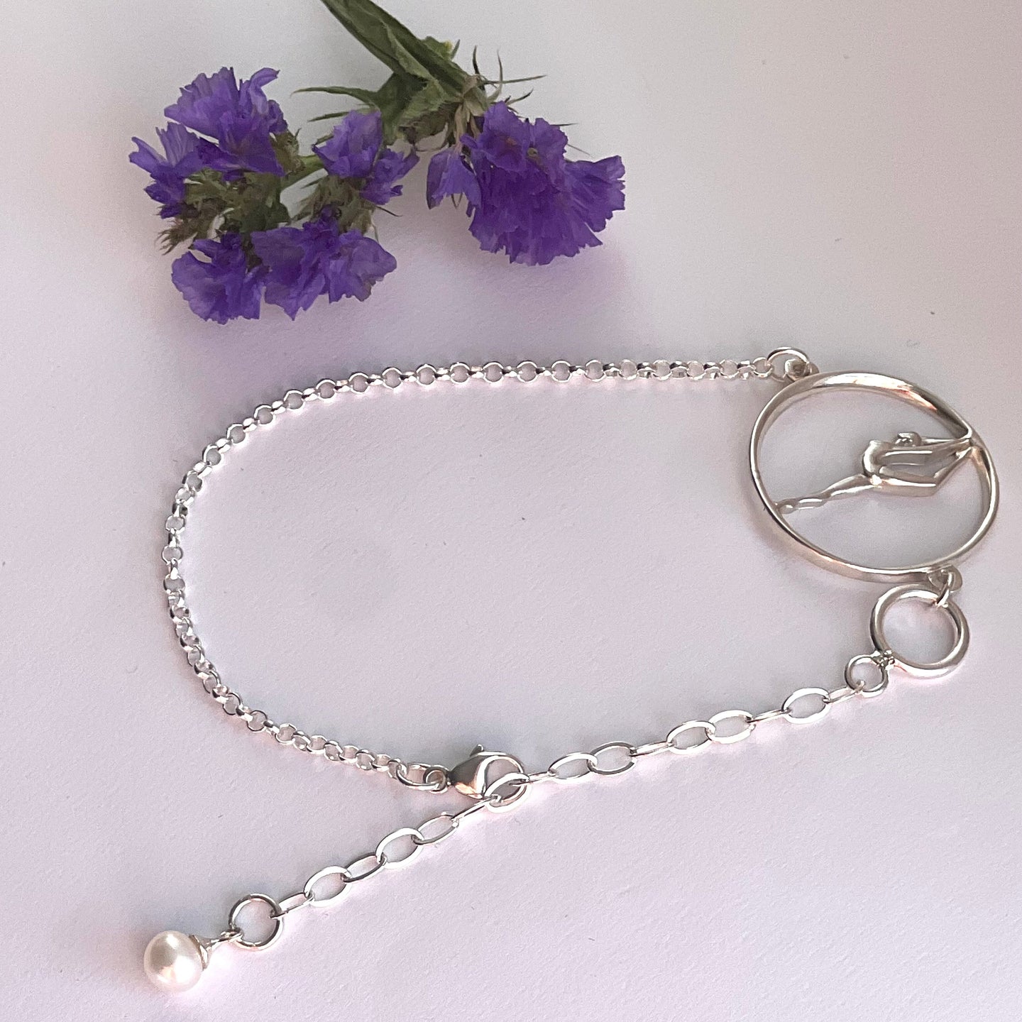 Bracelet en argent avec gymnaste