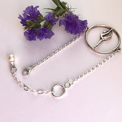 Bracelet en argent avec gymnaste
