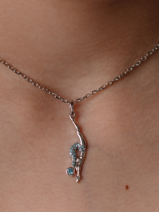 Pendentif en argent avec pierres précieuses "Champion"