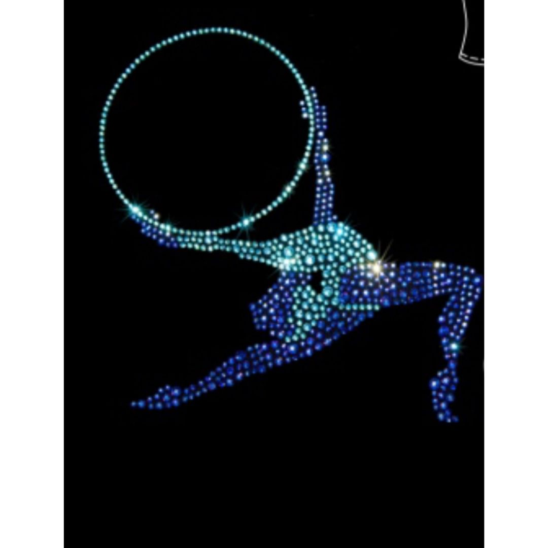 T-shirt de gymnastique à manches longues orné de cristaux