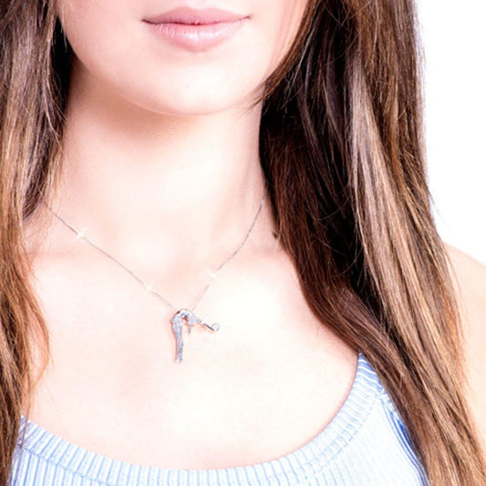 Collier vénitien en argent 925 « Exercice de gymnastique avec un ballon »