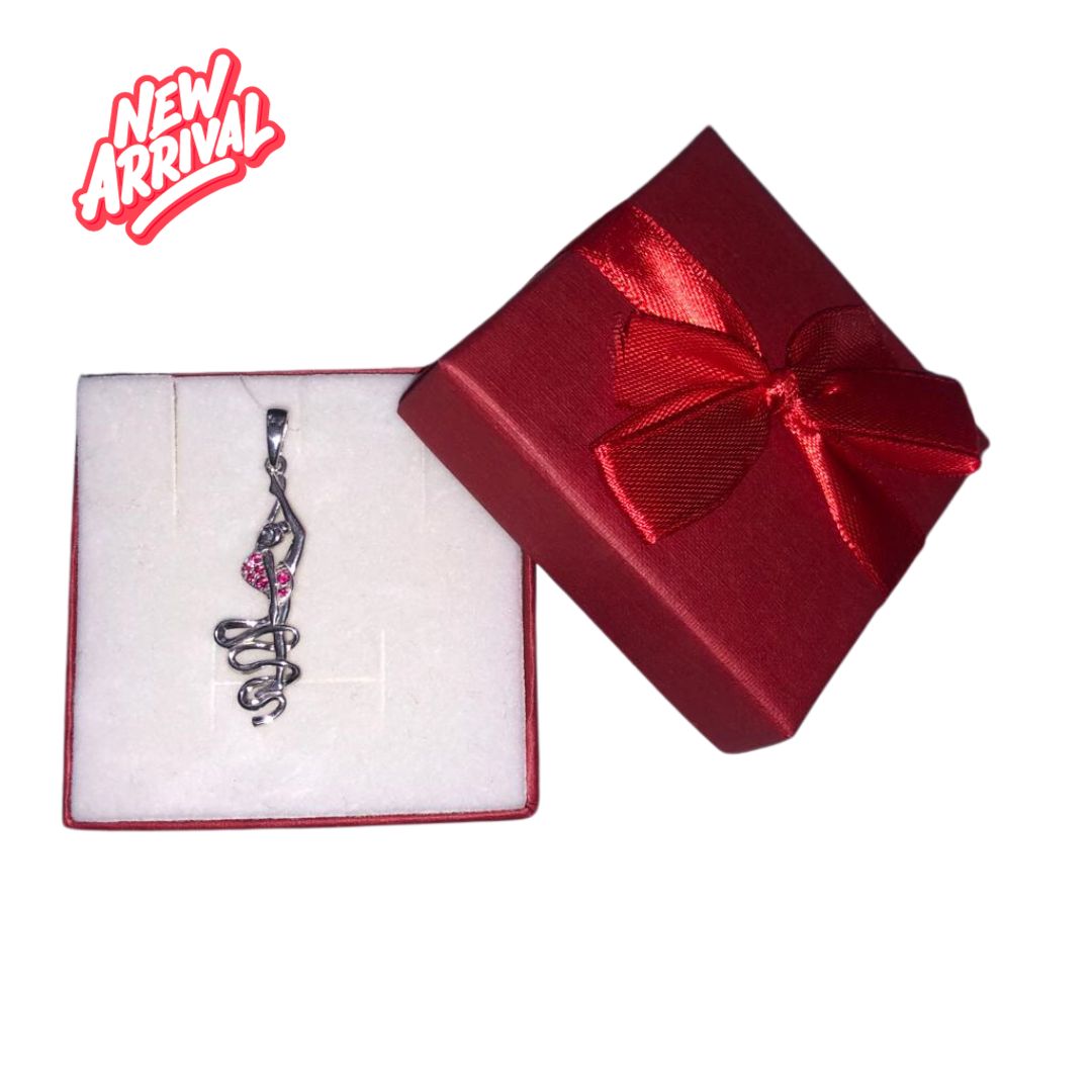 Silver Pendant “Girl with a Ribbon”