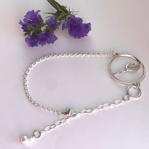 Bracelet en argent avec gymnaste