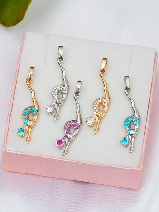 Pendentif en argent avec pierres précieuses "Anturnan"