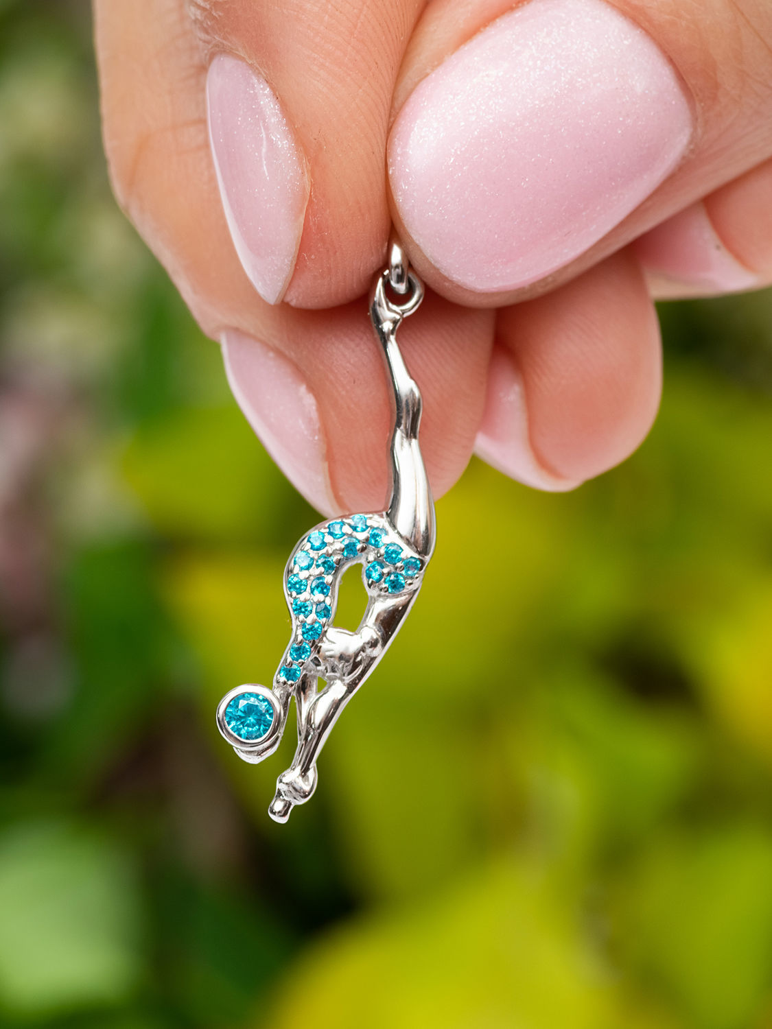 Pendentif en argent avec pierres précieuses "Anturnan"