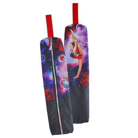 Black and red cover for rhythmic gymnastics clubs