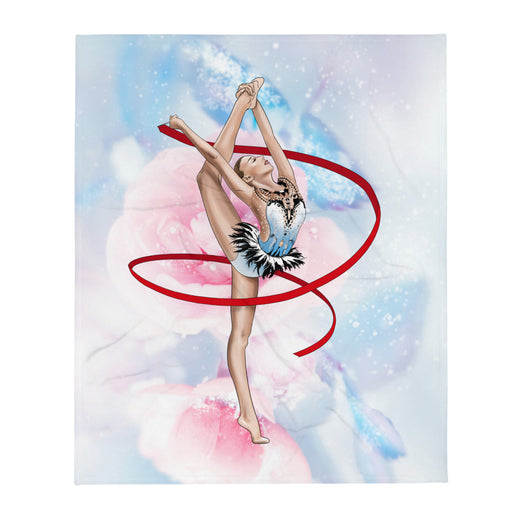 Plaid à motif pivoine gymnaste