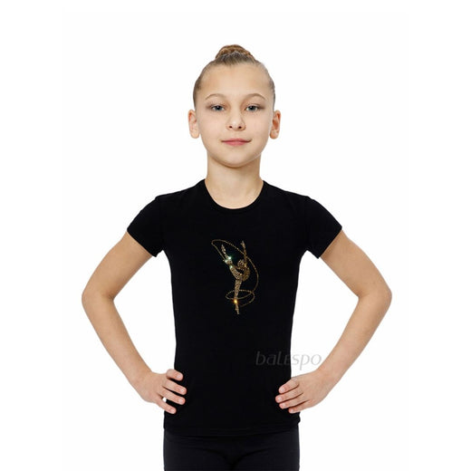 T-shirt de gymnastique avec cristaux